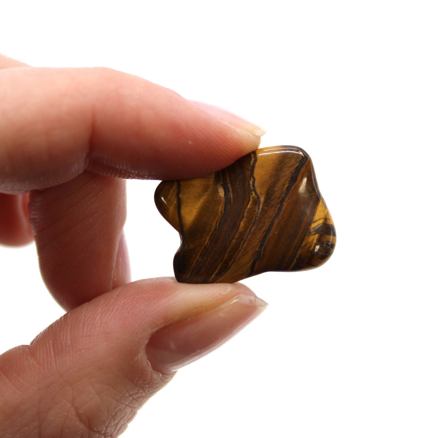 Tüte Mit 24 Kleinen Afrikanischen Tumble Stones - Tigerauge - Goldfarben