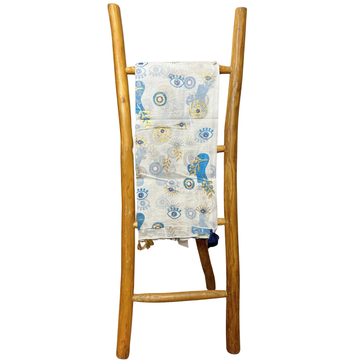 Nomad Sari Med Kollektion Pario Weiß Blau Gold Augen Design