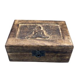 Mittlere Holz Erinnerungsbox 15x10x6cm Buddha