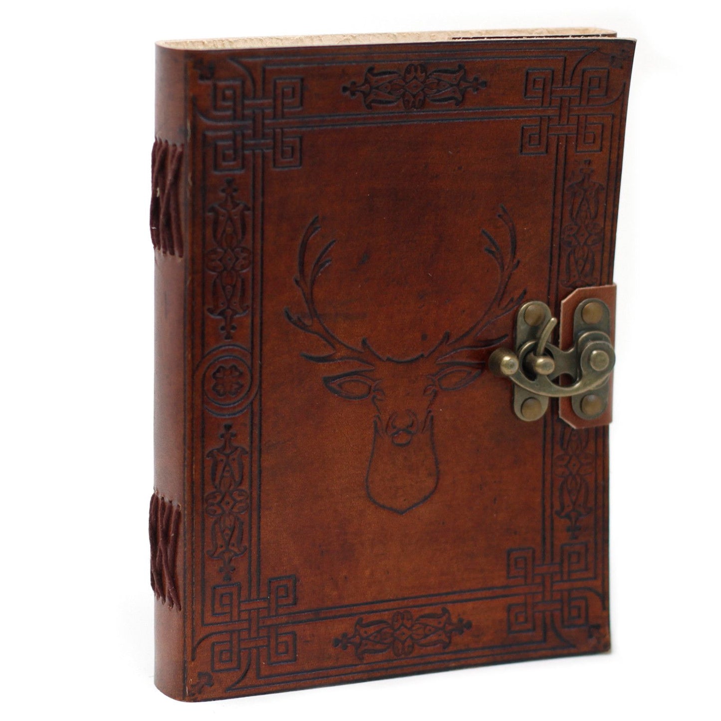 Leder Hirsch Notizbuch 20x15 cm Handgemacht Mit Ledercover