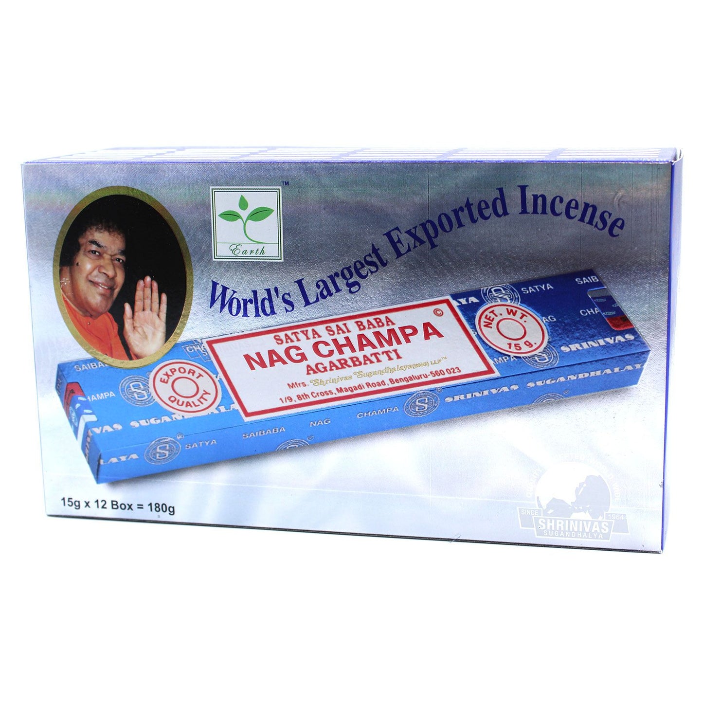Nag Champa Räucherstäbchen 15g Original Blau Packung