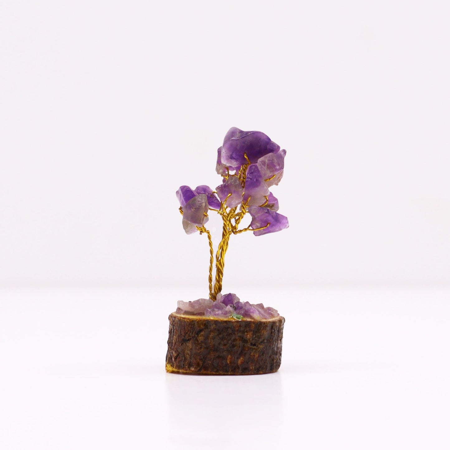 Mini Edelsteinbäume Auf Holzsockel - Amethyst Mit 15 Steinen