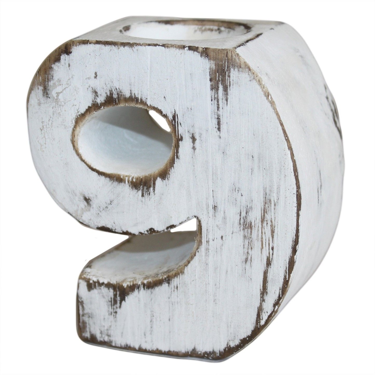 Holz Geburtstagszahl No 9 Handgeschnitzt Aus Albesia Holz Weißgewaschen