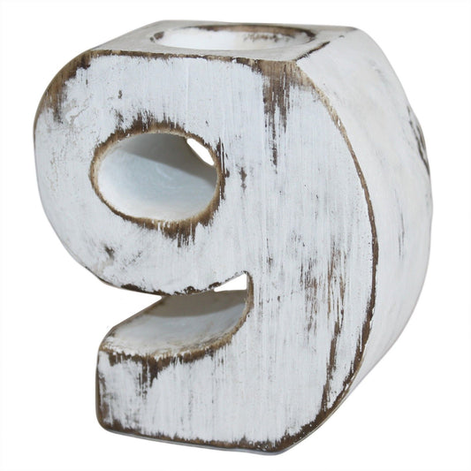 Holz Geburtstagszahl No 9 Handgeschnitzt Aus Albesia Holz Weißgewaschen