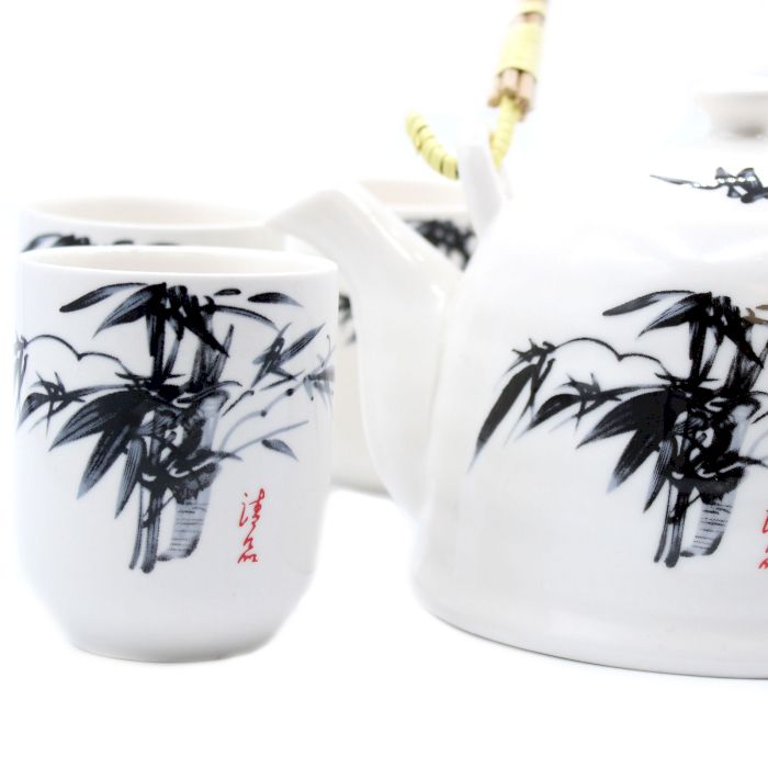 Kräuter Teekannen Set Weißer Stein Oriental