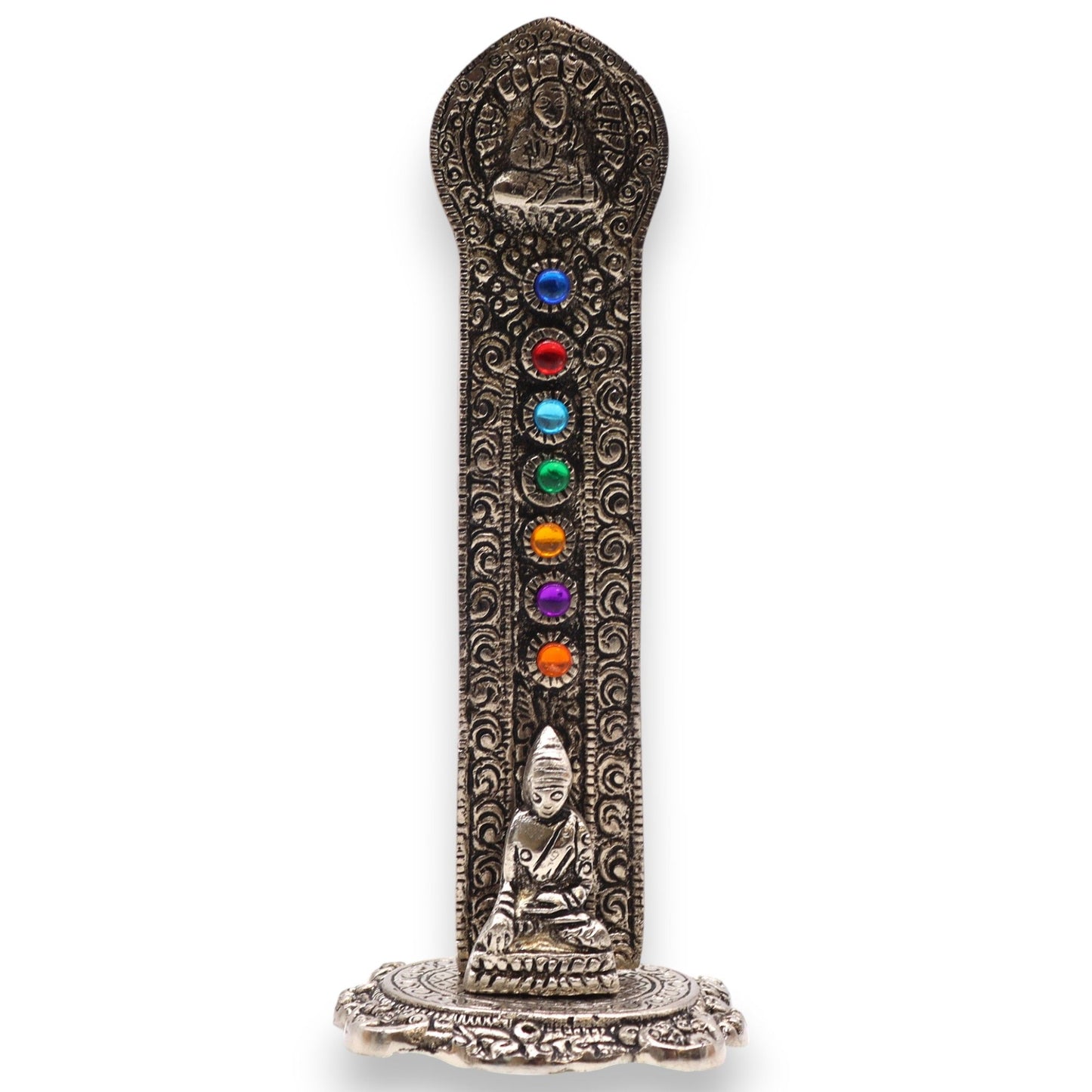 7 Chakra Türmchen Buddha Räucherstäbchen Halter 16x6x7cm