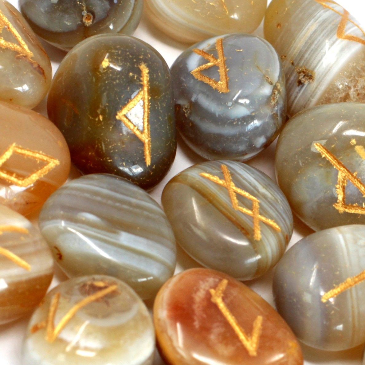 Rune Steine Set In Beutel - Gestreifter Achat