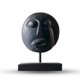 Timor Stammes Dekorative Maske Schwarz 27x20cm