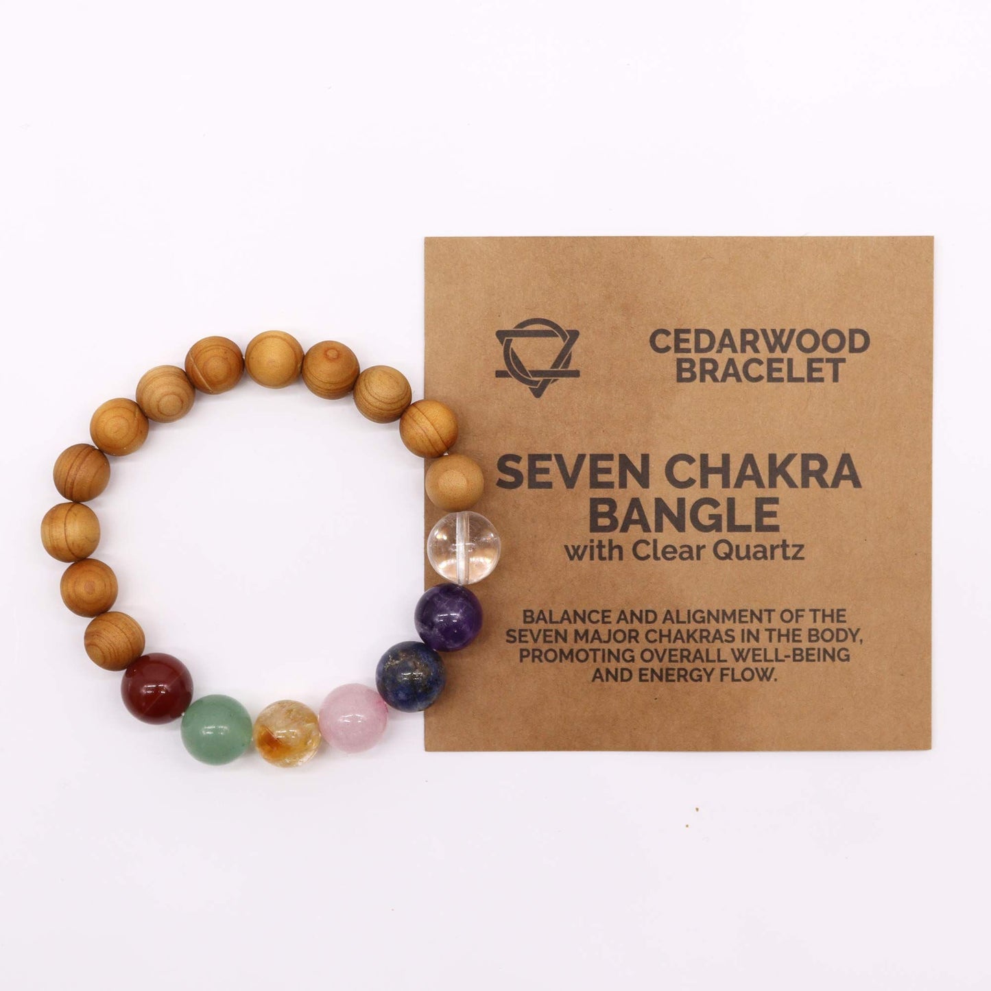 Zedernholz Und Sieben Chakra Armband