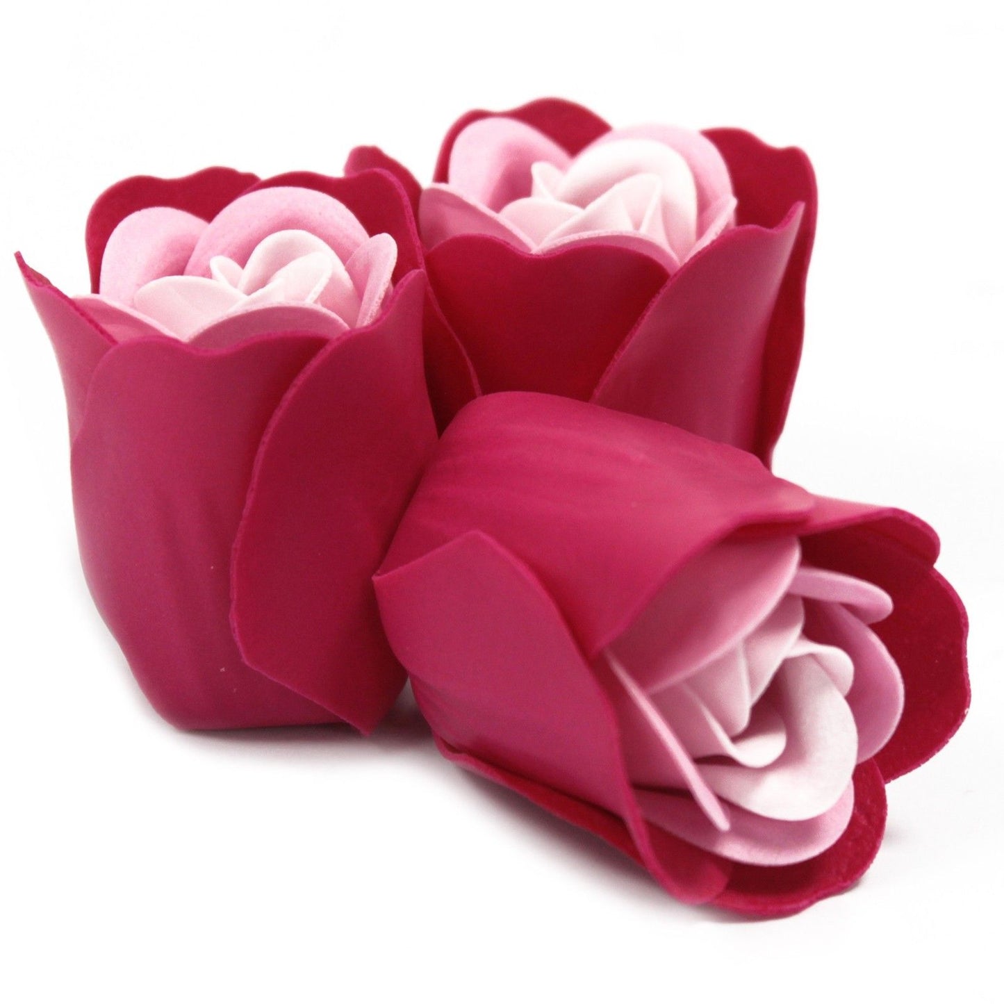 Set Mit 3 Seifenblumen Herzbox - Pinke Rosen