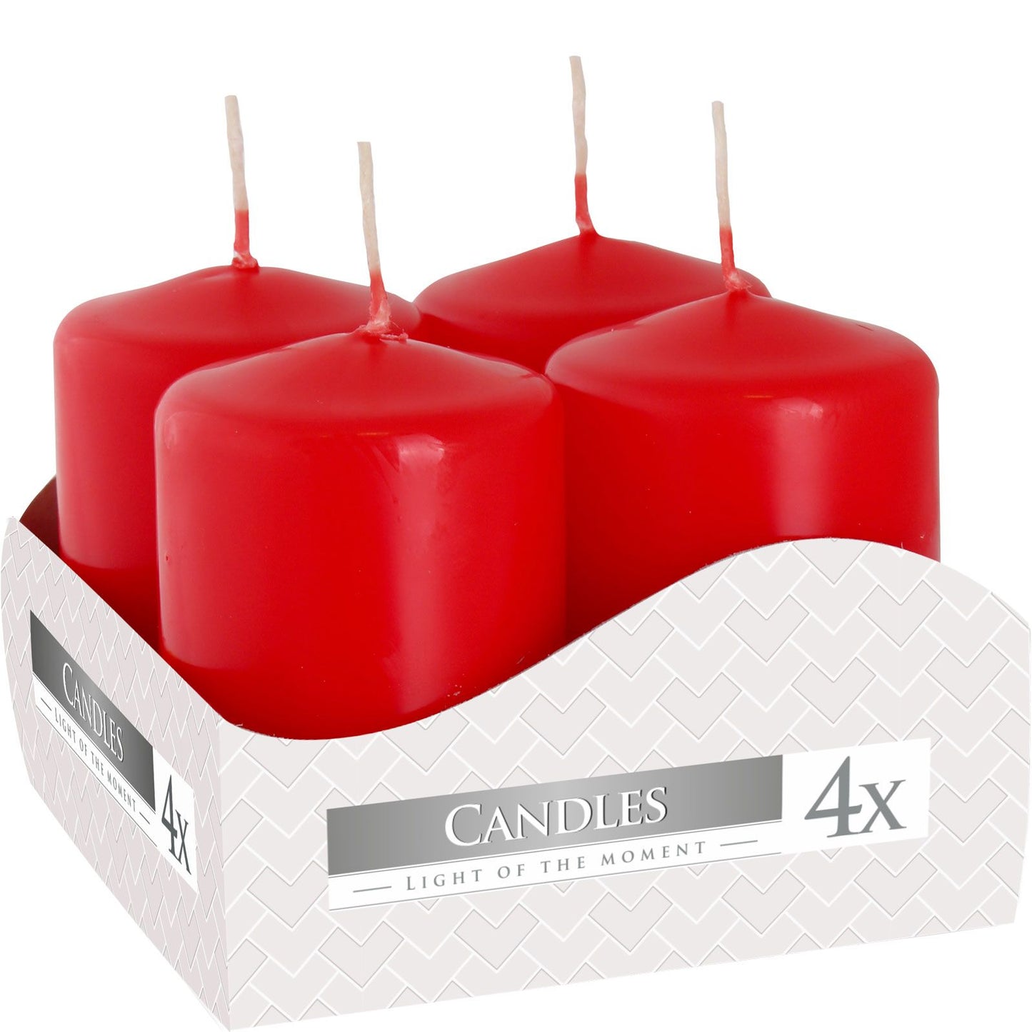 Set Mit Säulenkerzen 40x60mm Rot 4 Stück