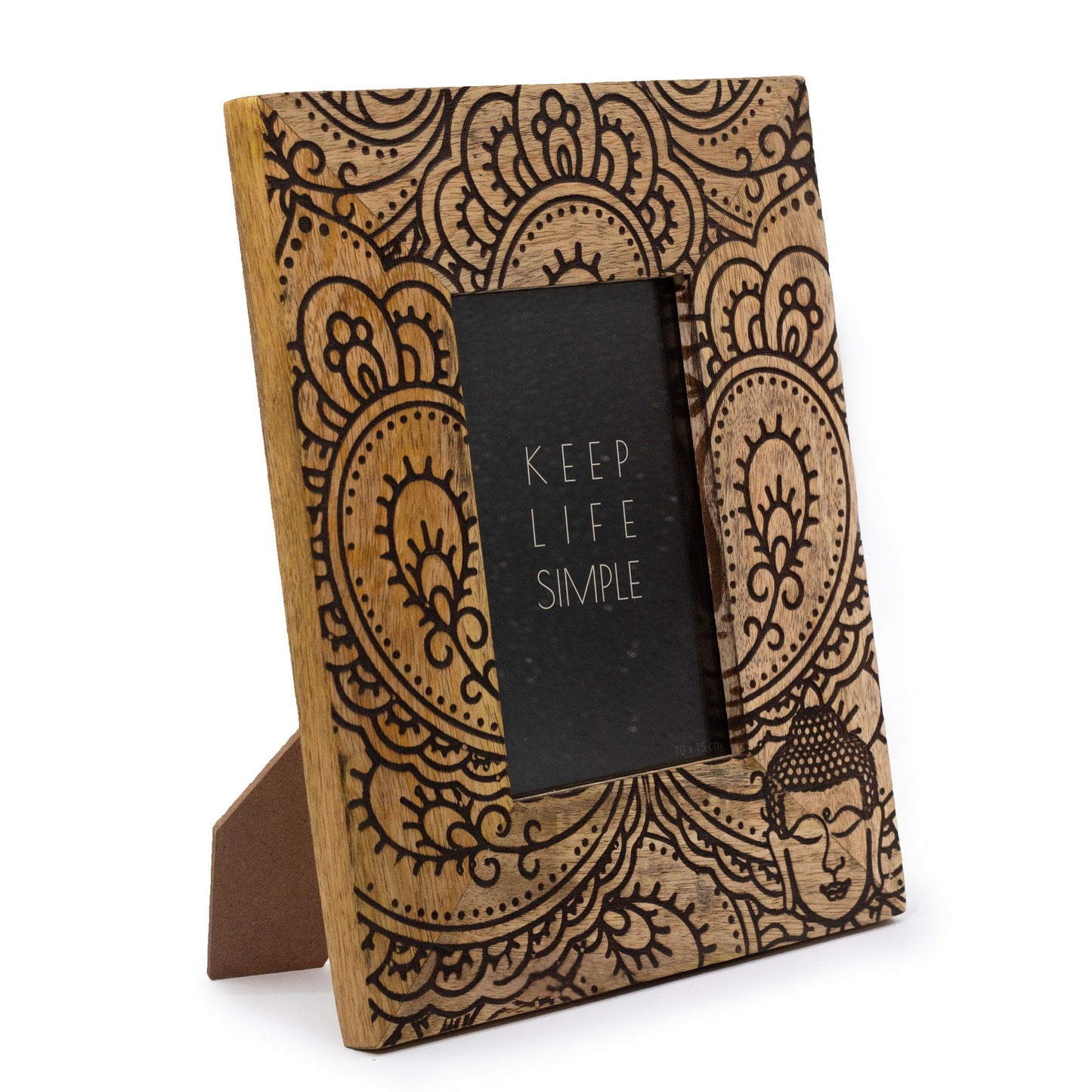 Mediaterranean Mango Holz Bilderrahmen Für 10x15cm 26x20x2cm Buddha Schwarz