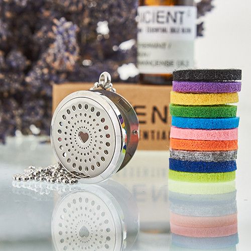 Aromatherapie Schmuck Halskette Diamant Herz 30mm