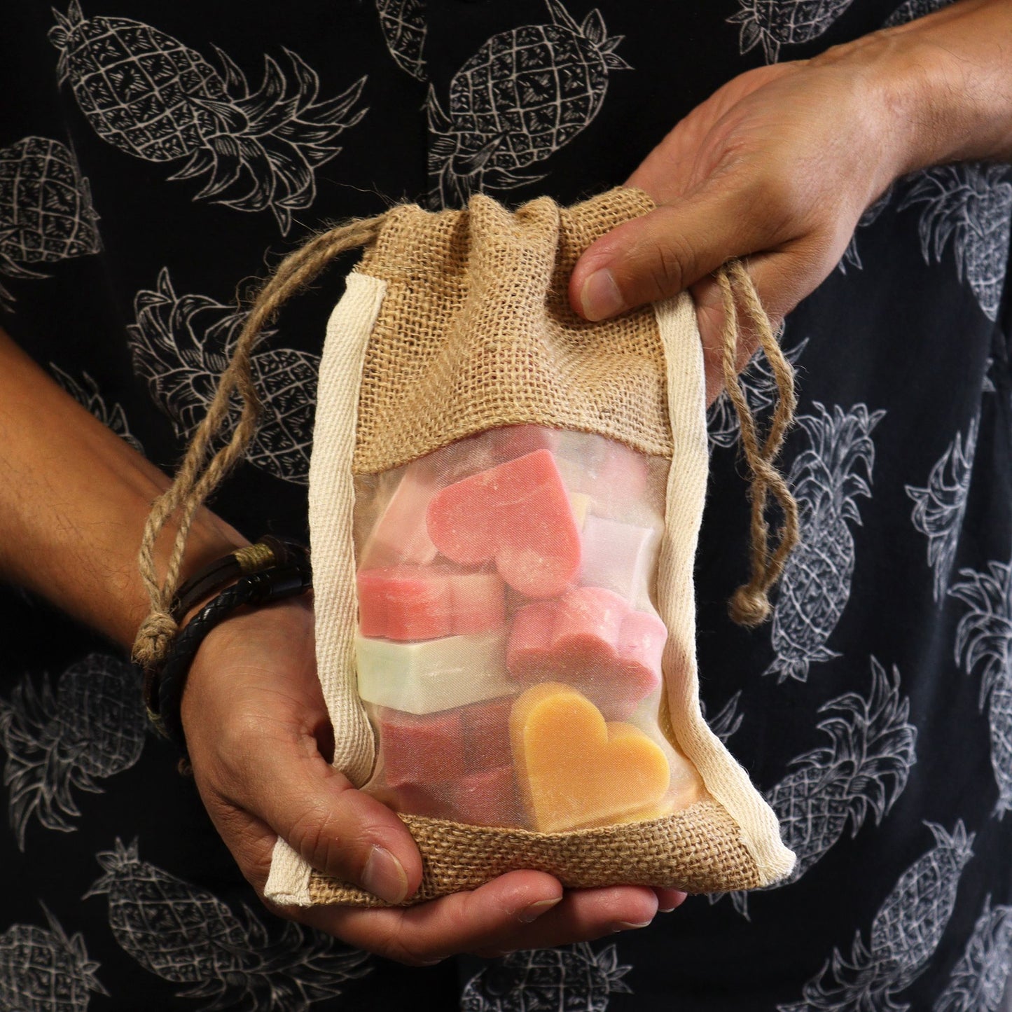 Große Gewaschene Jute Tasche 26x15cm