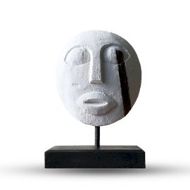Timor Tribal Dekorative Maske Weiß 27x20cm