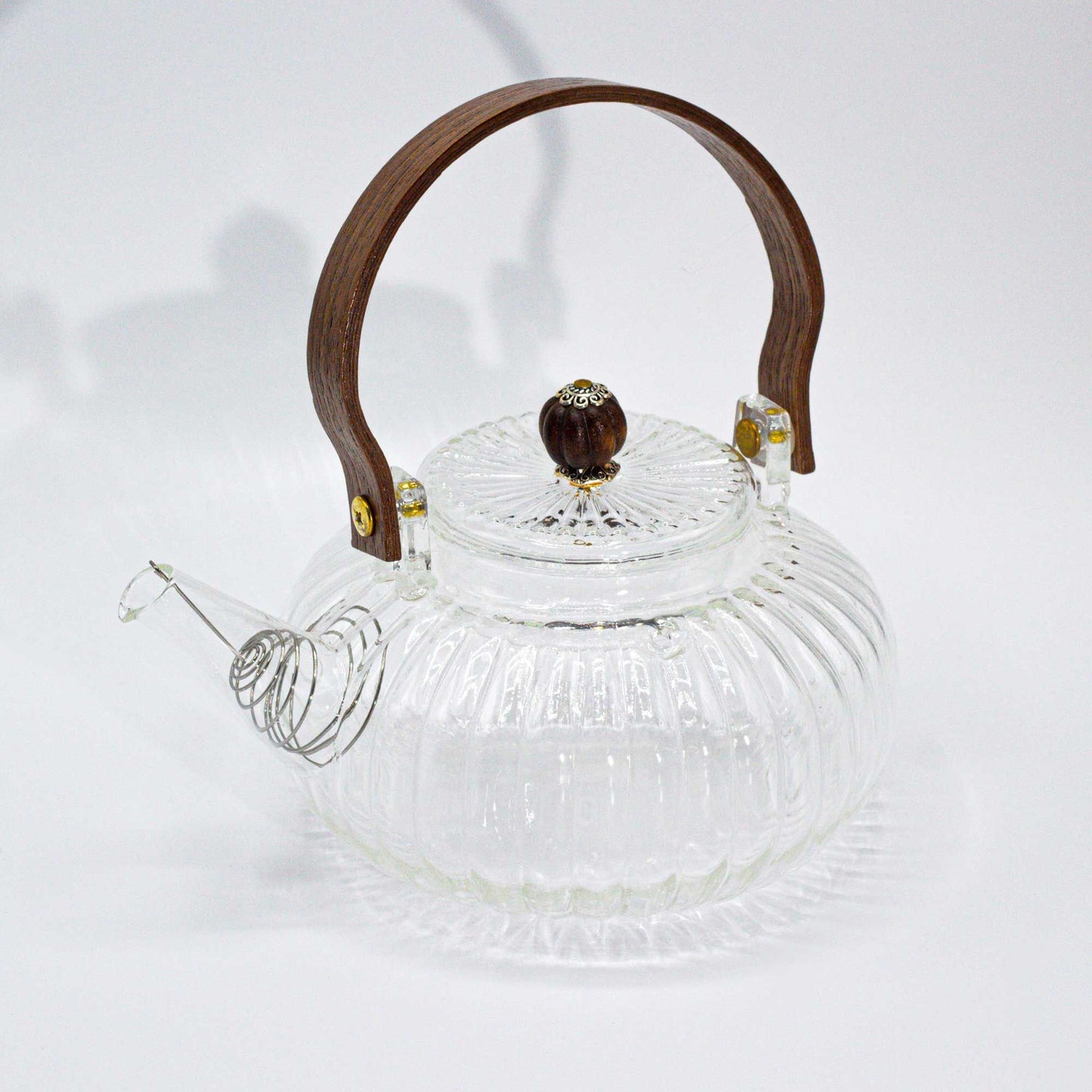 Glas Teekanne Mit Infuser - Klar Gerippt Perle - 850ml