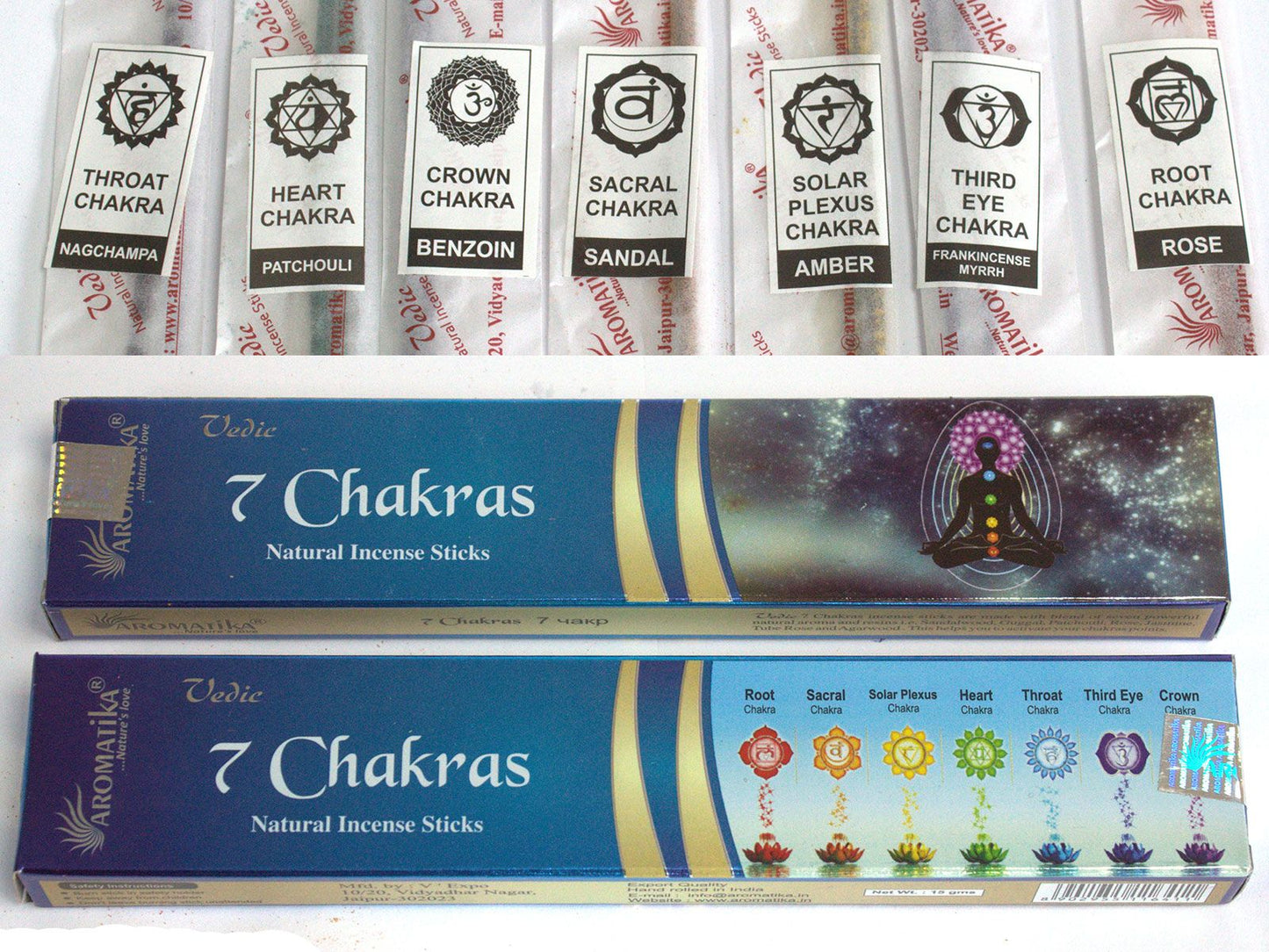 Vedic Räucherstäbchen 7 Chakra Handgerollt Aus Jaipur