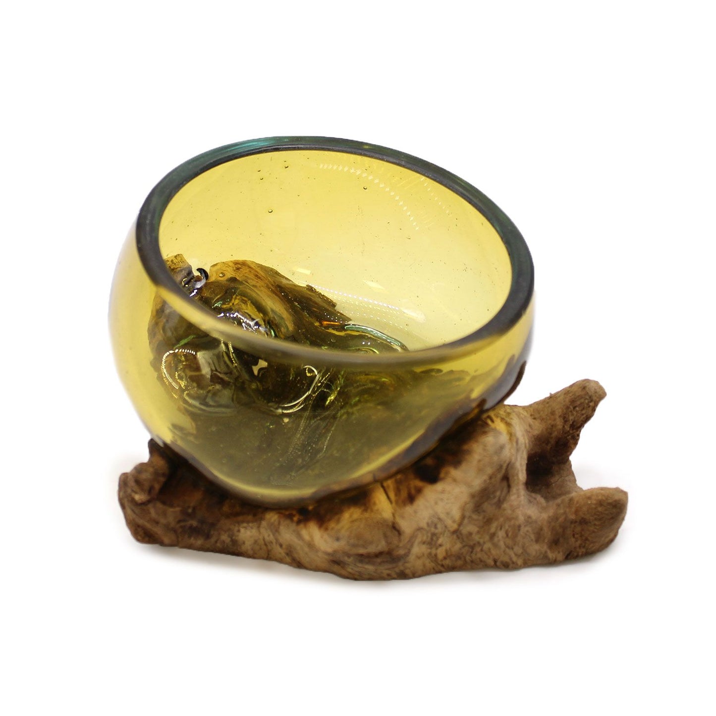 Molton Glas Mini Amber Schüssel Auf Holz