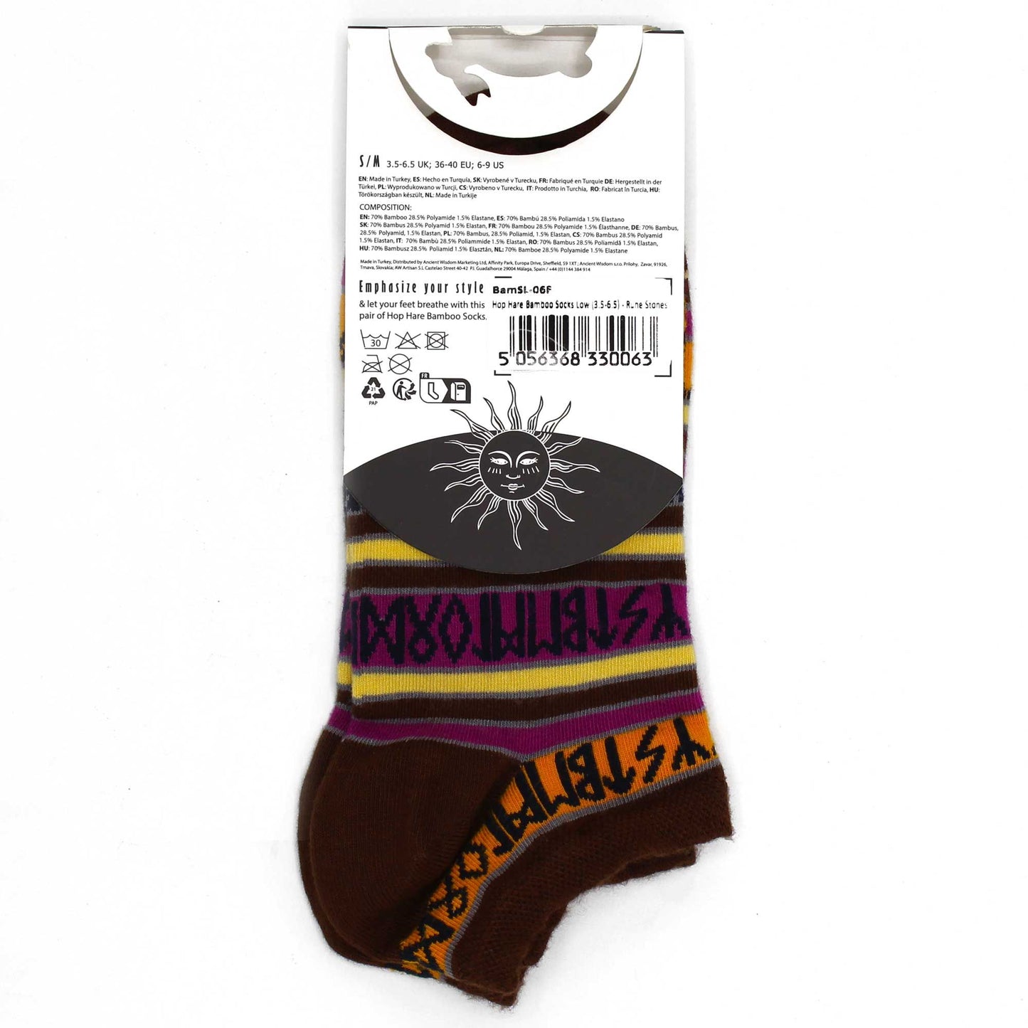 SM Hop Hare Bambus Socken Niedrig 36-40 Rune Steine