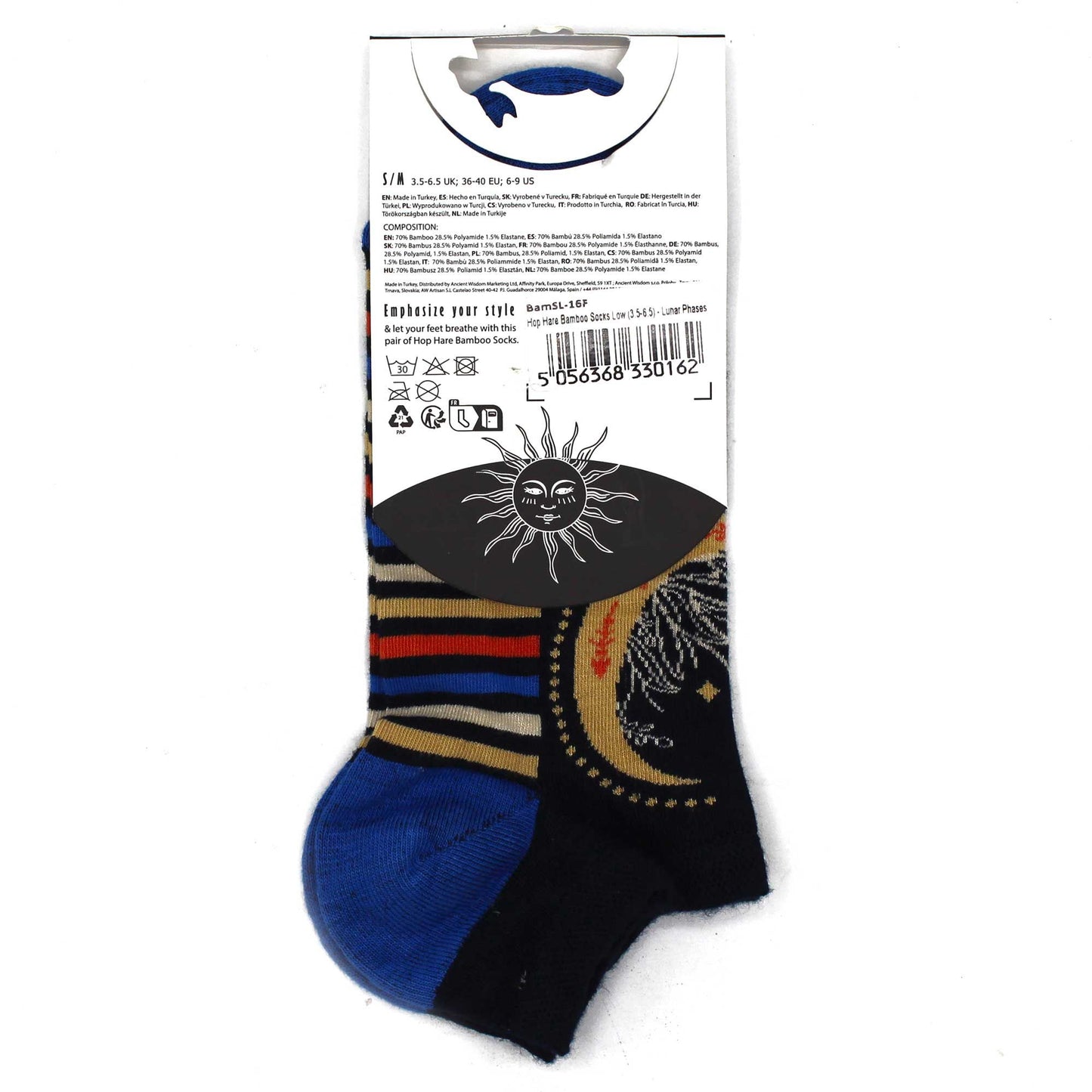 SM Hop Hare Bambus Socken Niedrig 36-40 - Mondphasen