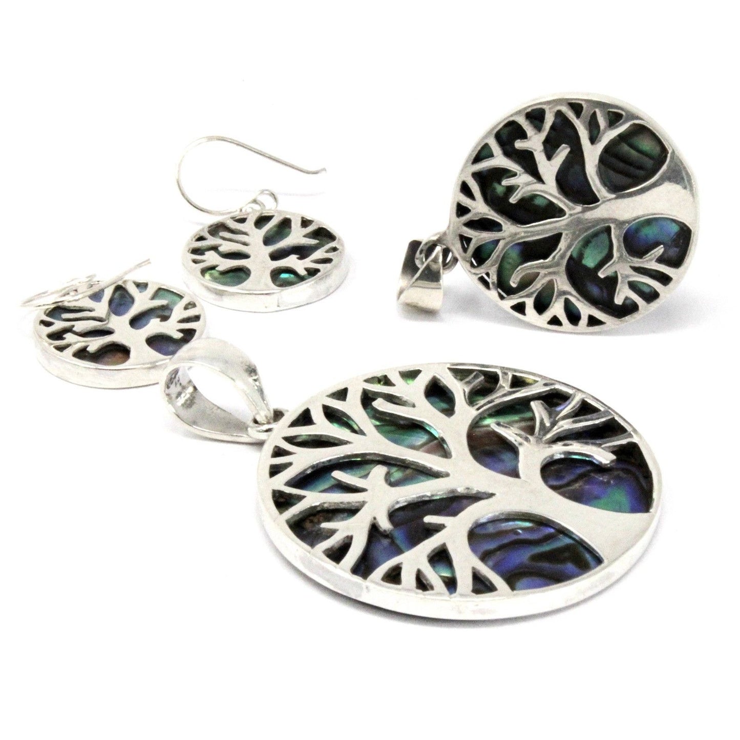 Baum Des Lebens Silberanhänger 22mm - Abalone
