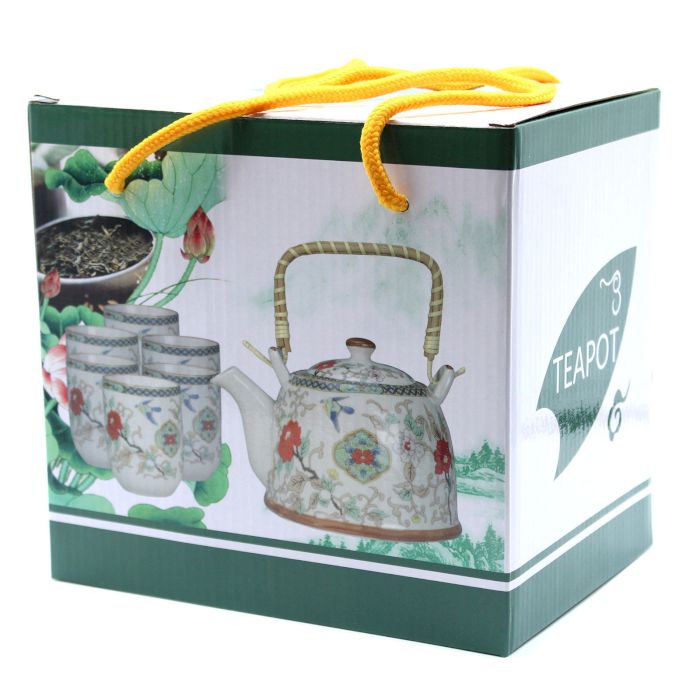 Kräuter Teekannen Set Weißer Stein Oriental