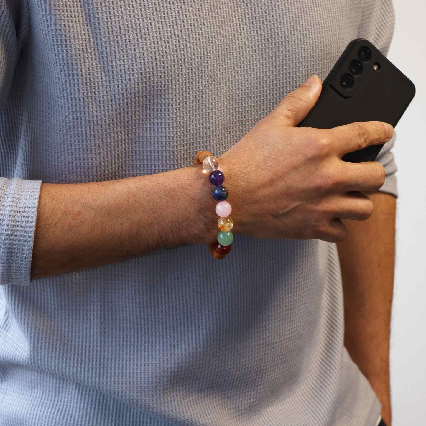 Zedernholz Und Sieben Chakra Armband