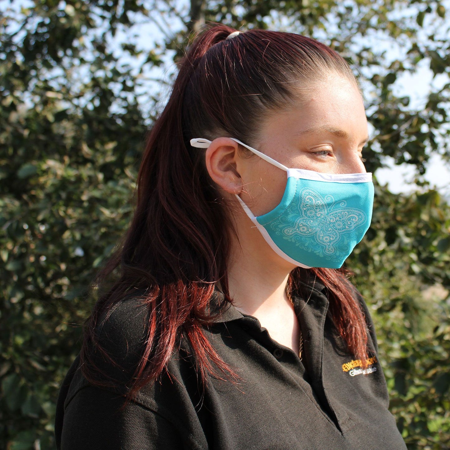 Wiederverwendbare Mode Gesichtsmaske Blau Schmetterling Erwachsene