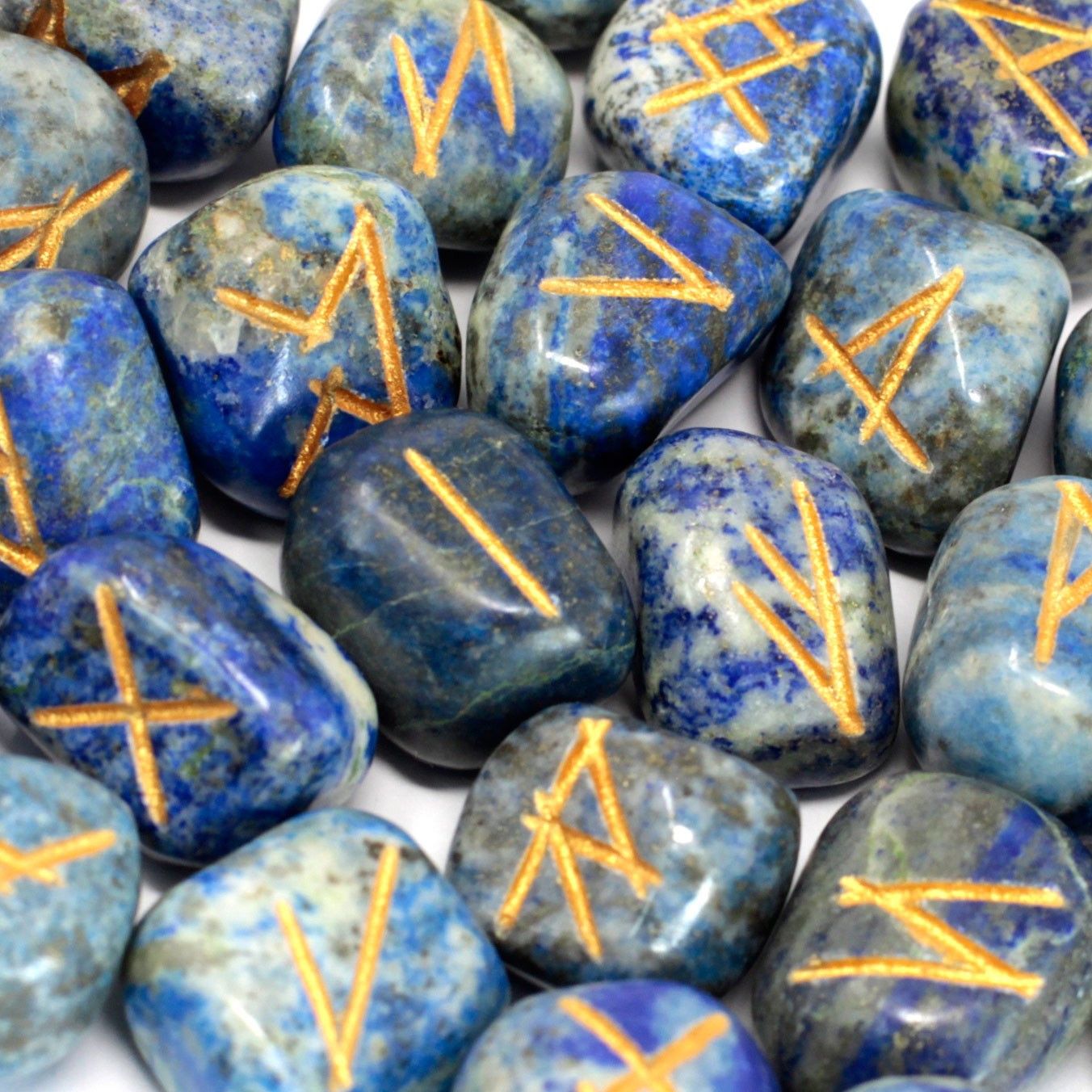Runensteine Set in Beutel - Lapislazuli