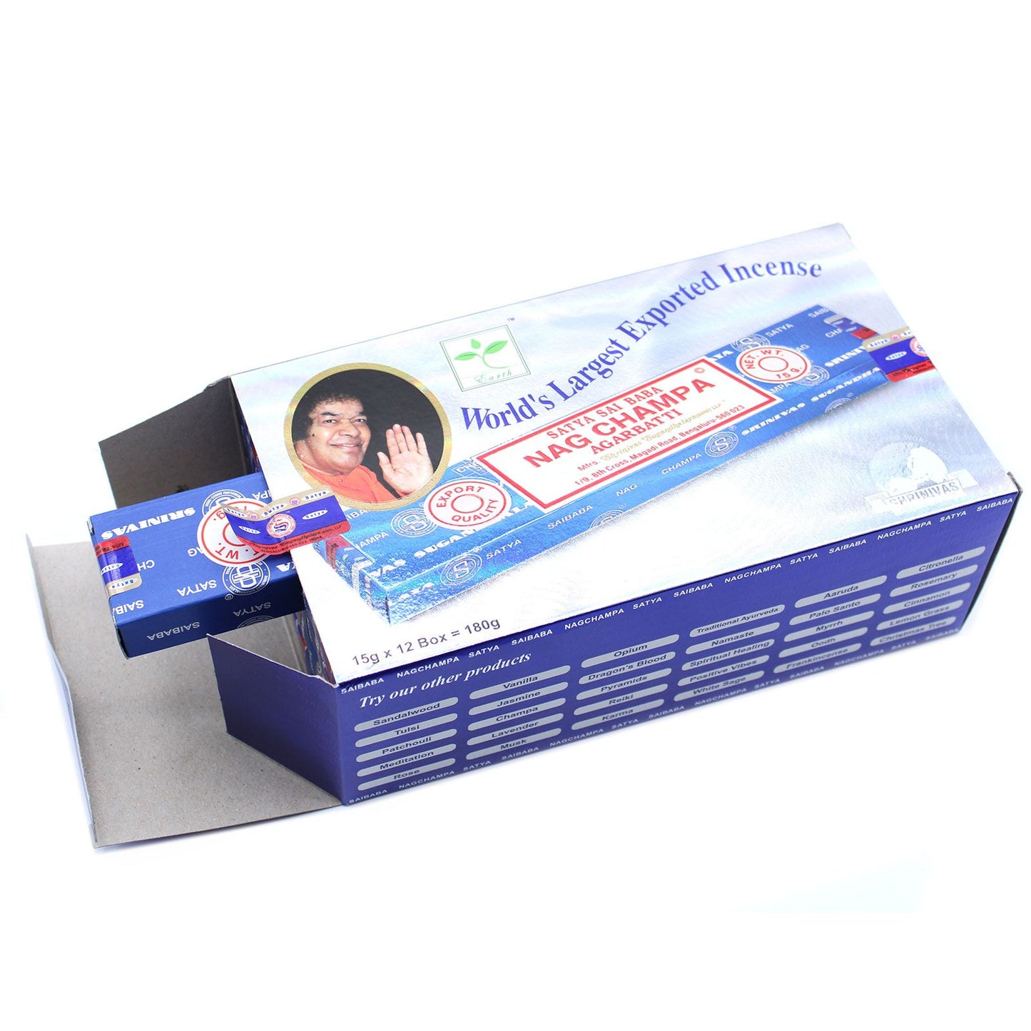 Nag Champa Räucherstäbchen 15g Original Blau Packung