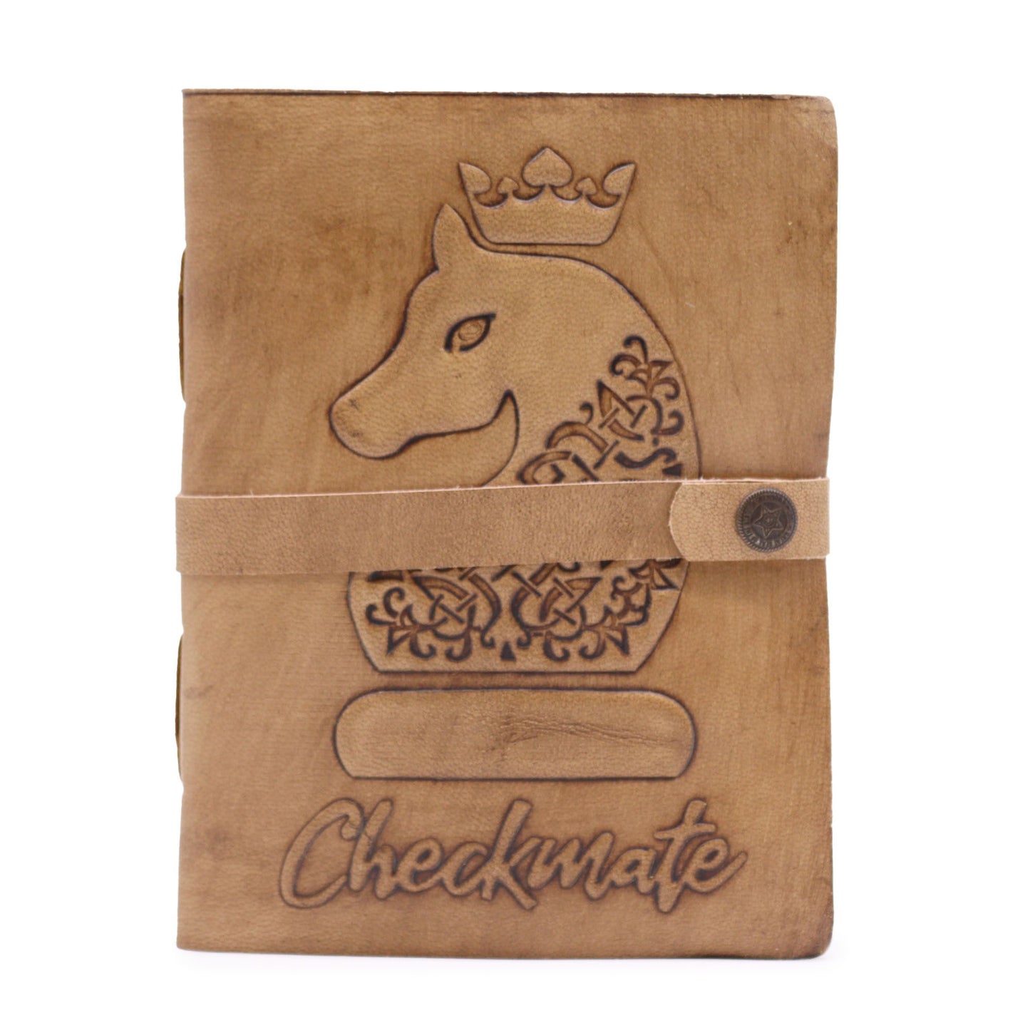 Schachbuch - Helles Beige - 200 Seiten - Dekorative Schnittkante - 20x15cm