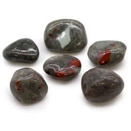 Sack Mit 6 Großen Afrikanischen Tumble Stones - Blutstein - Sephtonit