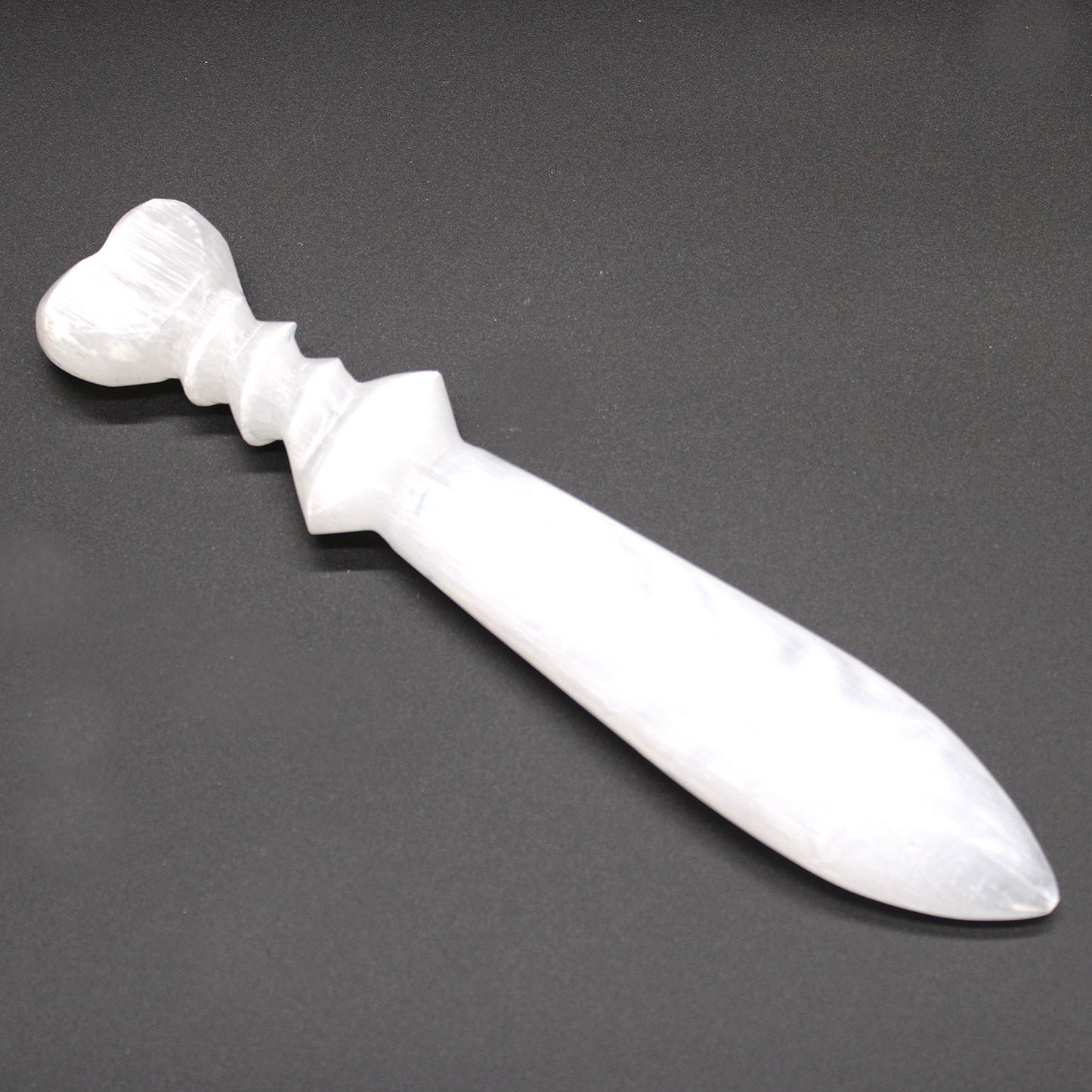 Selenit Groß Ritualmesser Spirale 25cm