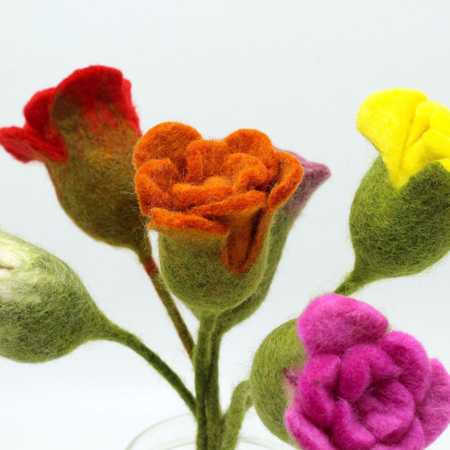 6 Stück Filzblumen Rosen Gemischte Farben