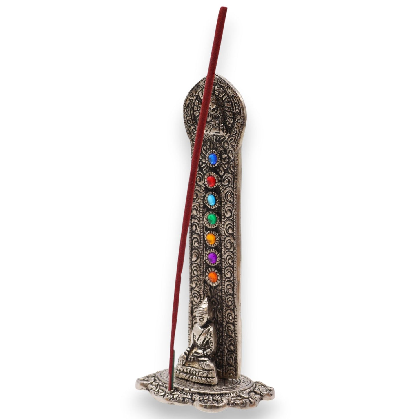 7 Chakra Turm Buddha Räucherstäbchenhalter 16x6x7cm