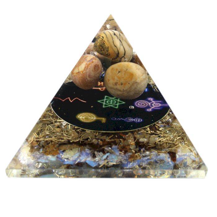 Orgonite Pyramide Mitternachts Reiki 70mm