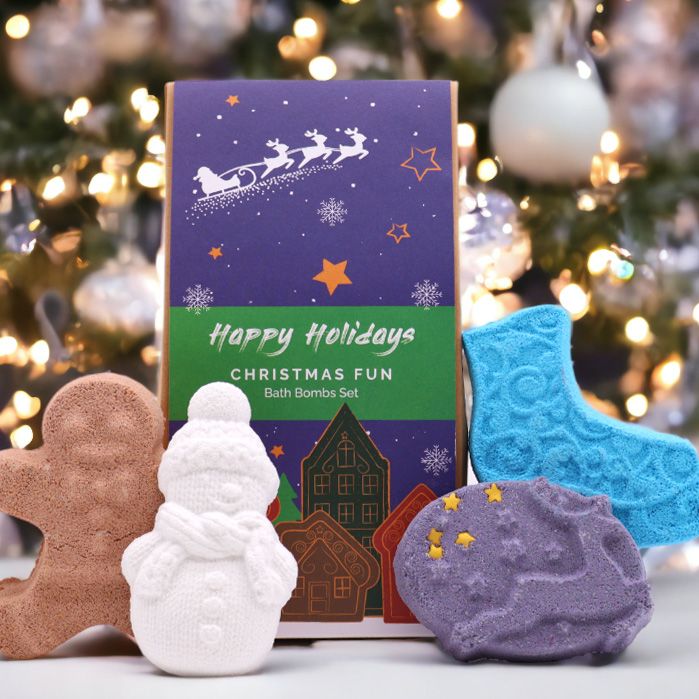 Weihnachtlicher Spaß Badebombe Geschenkset