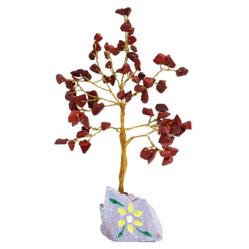 Roter Jaspis Edelsteinbaum mit 80 Steinen