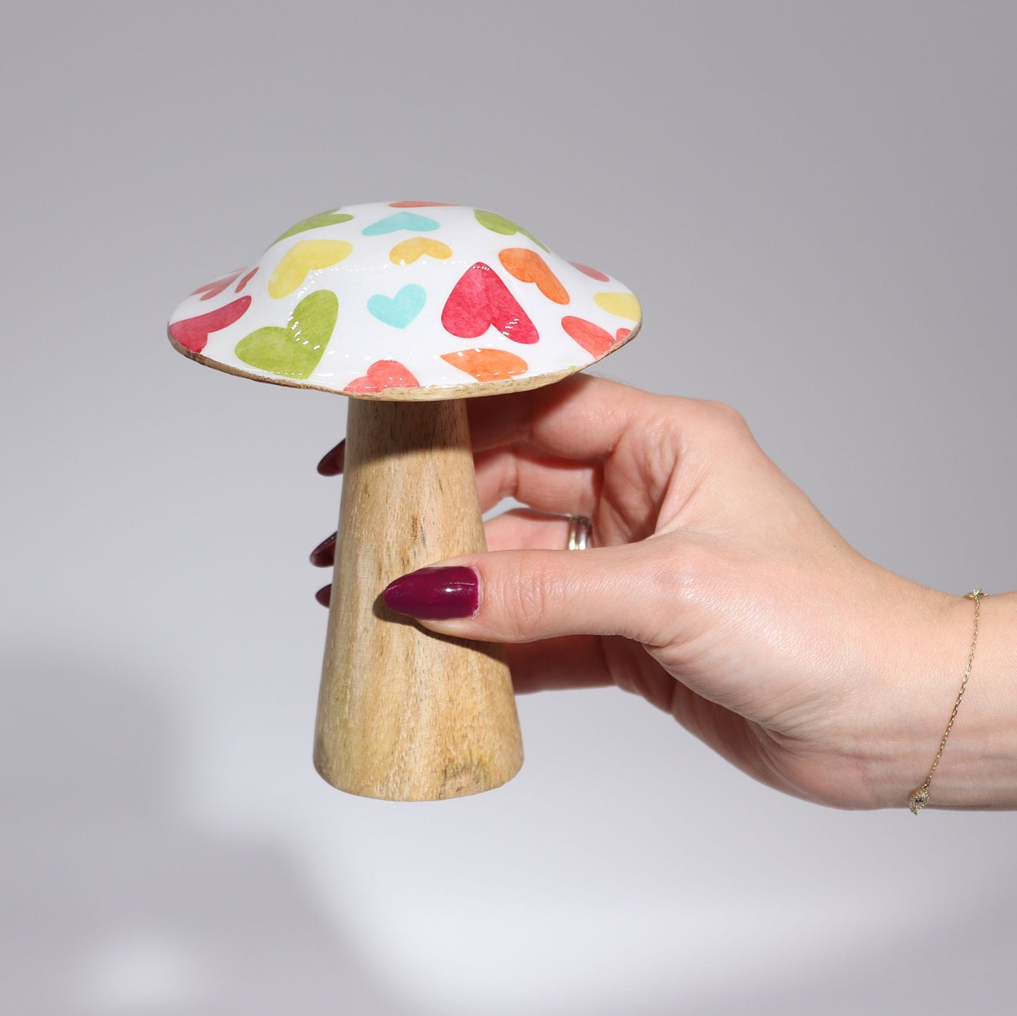 Kleiner Pilz 10cm Mit Pastellherzen