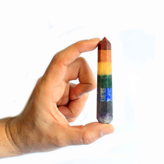 Chakra Massage Stab 80-90mm Aus Edlen Edelsteinen