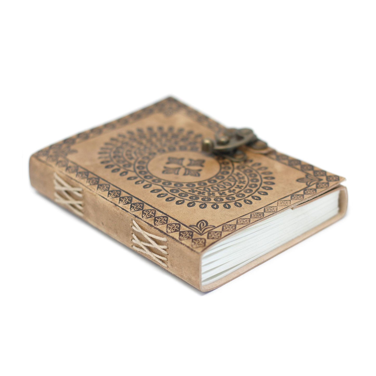 Leder Blau Mandala Notizbuch 18x13 cm Handgefertigt Mit Verschluss