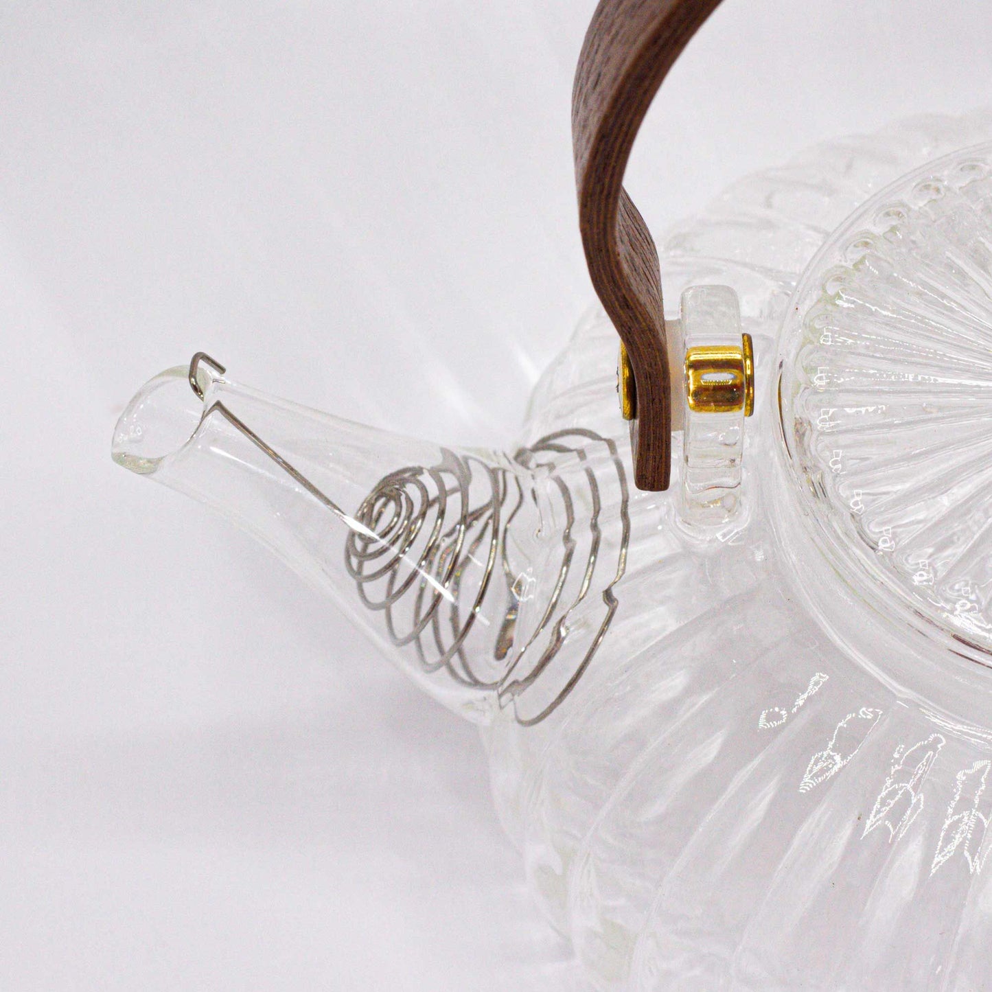 Glas Teekanne Mit Infuser - Klar Gerippt Perle - 850ml