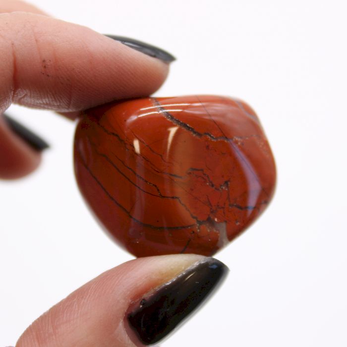 Beutel Mit 12 Mittleren Afrikanischen Tumble Stones - Jasper - Rot