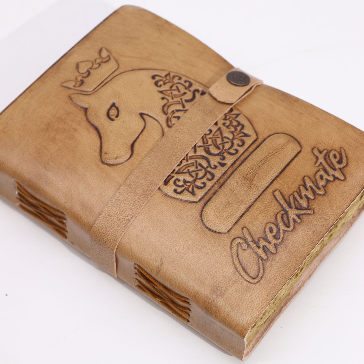 Schachbuch - Helles Beige - 200 Seiten - Dekorative Schnittkante - 20x15cm