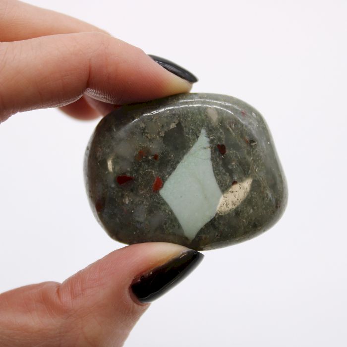 Sack Mit 6 Großen Afrikanischen Tumble Stones - Blutstein - Sephtonit