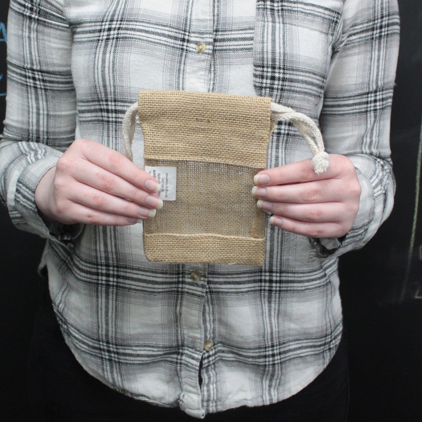 Kleine Jute Fenster Tasche 16x10cm