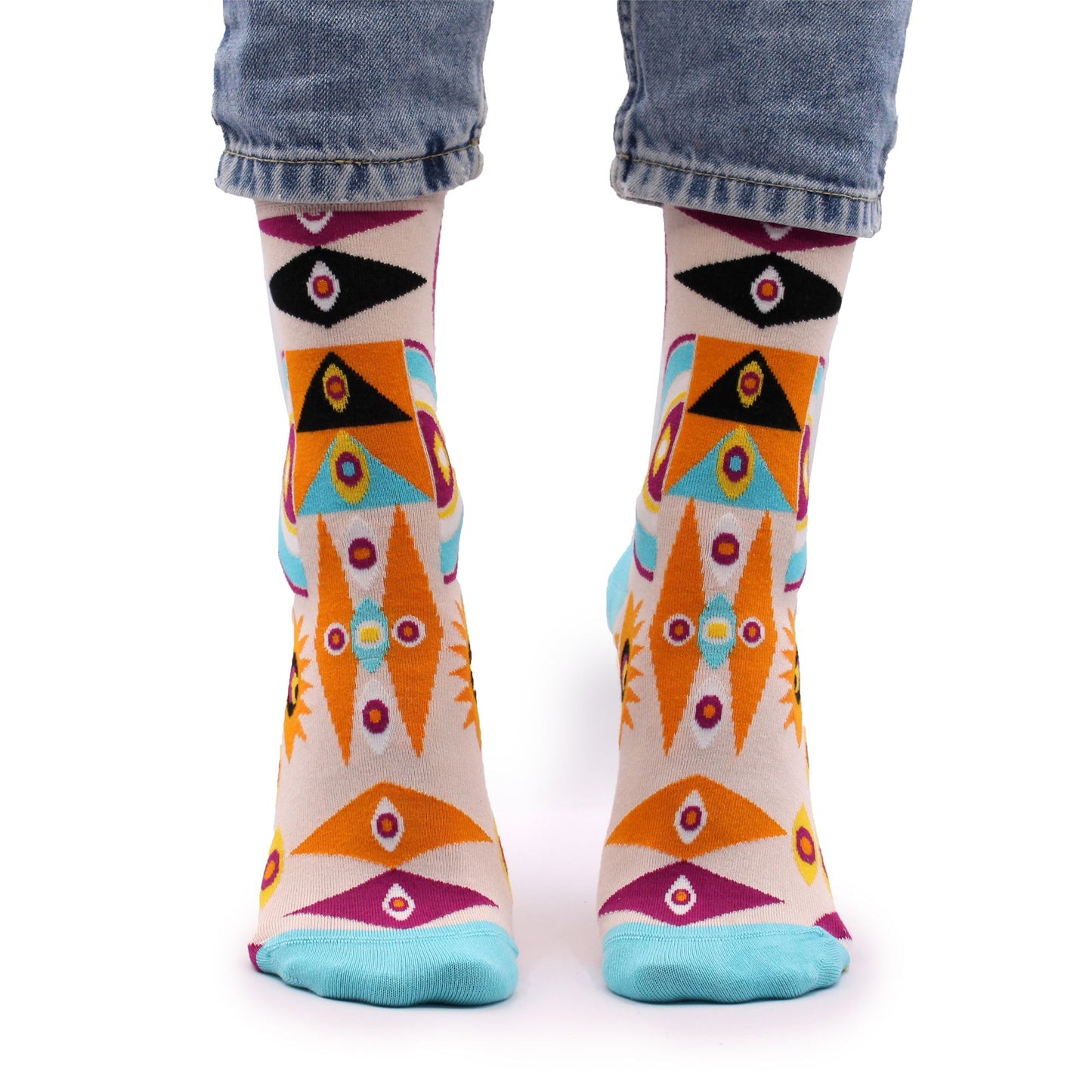 Hoppende Hasen Bambus Socken Psychedelisches Böse Auge 36-40