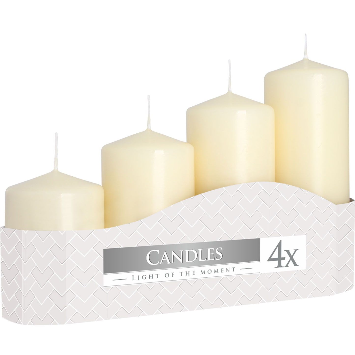 Set Von Säulenkerzen 50mm 7cm 9cm 11cm 13cm 4 Stück Ivory