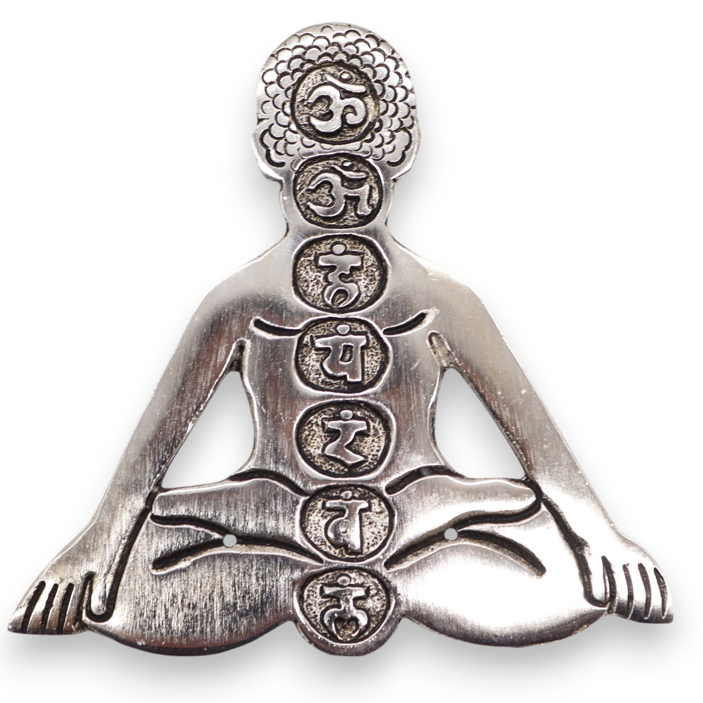 Polierter Aluminium Sieben Chakra Räucherstäbchen Halter 12x12cm