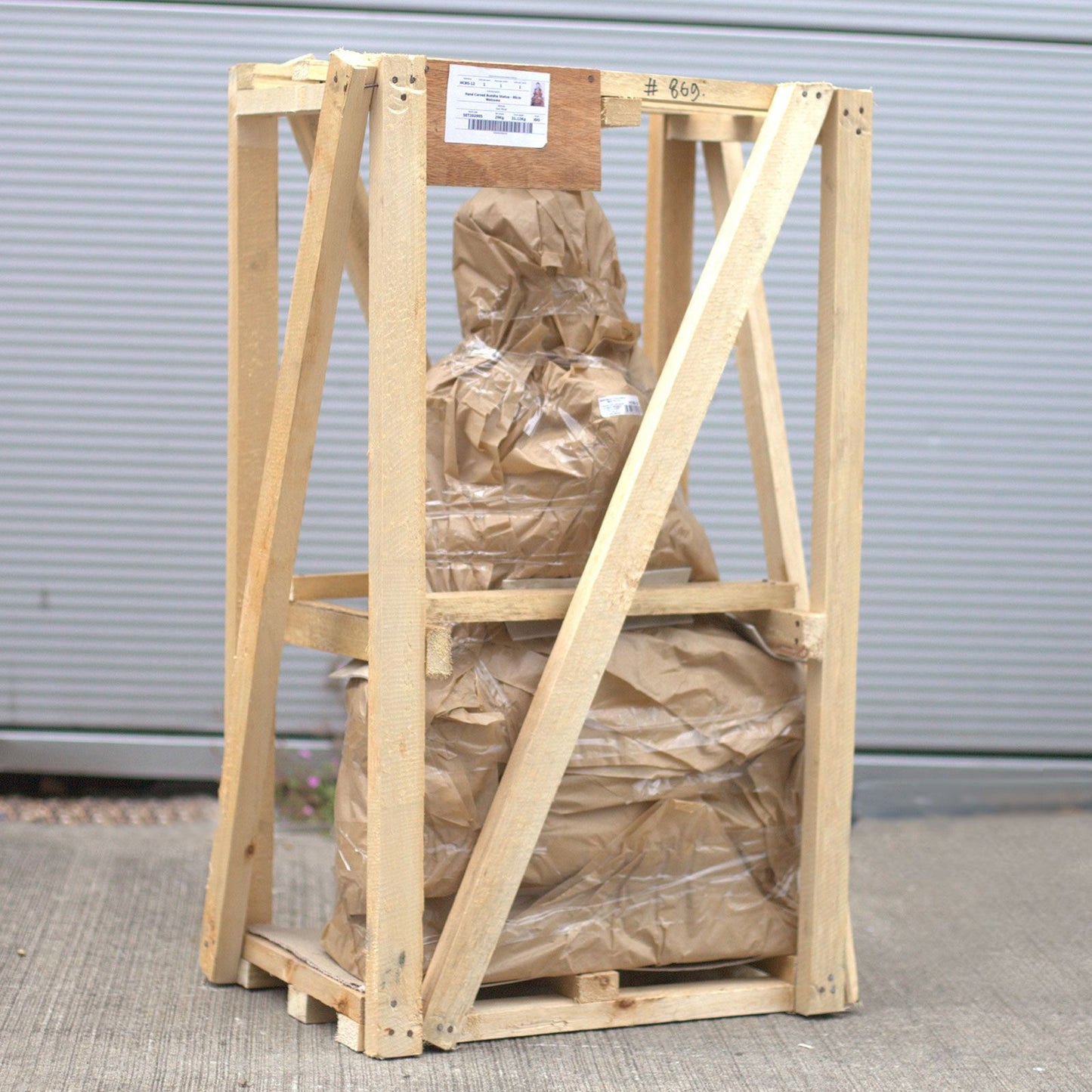 Handgeschnitzte Buddha Statue 80cm Willkommen